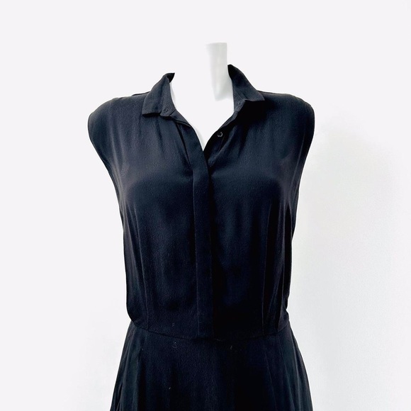 & Other Stories womens Black dress UK12 Fit & Flare Midi Simple Minimalist style - Picture 7 of 8